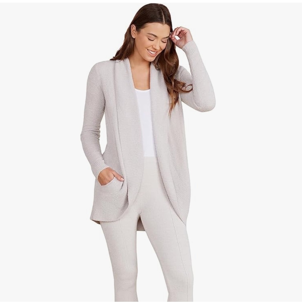 Barefoot Dreams CozyChic Lite Soft Circle Cardigan Silver Pearl Women’s XS/S NWT